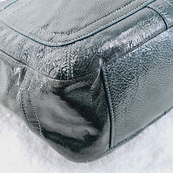 COACH 11012 Ergo Teal Pond Patent Leather Satchel Shoulder Bag 65th Anniversary - Picture 7 of 16